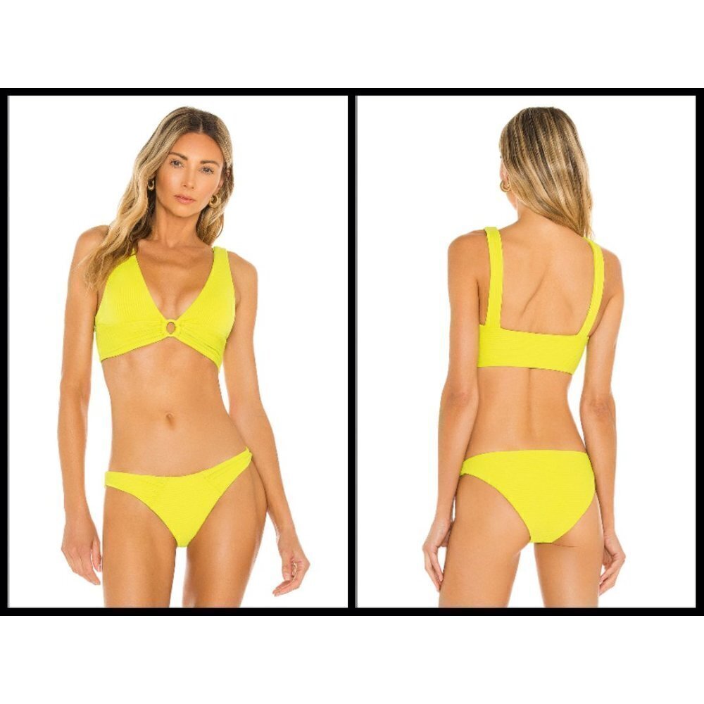 💕L*SPACE💕 Eco Chic Repreve Bikini Set Fisher Top DD- + Sol Bottom Green XL NWT